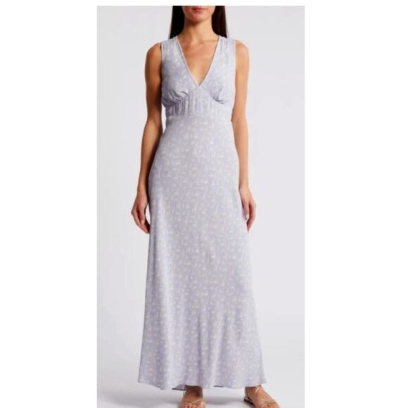 Treasure & Bond Floral Maxi Dress in Purple Ivory from Nordstrom Size Medium NWT - Picture 1 of 13